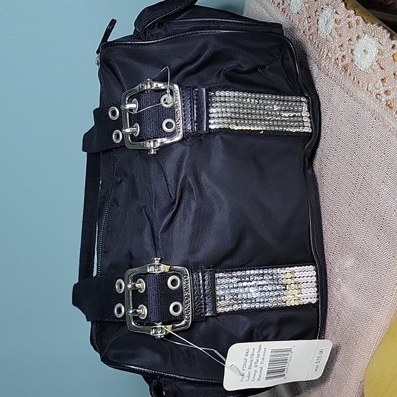 Franco Sarto Black Vinyl Handbag - Picture 2 of 7